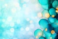 Abstract Background with Soft Bokeh Lights and Colorful Blobs in Blue and Green Tones Royalty Free Stock Photo