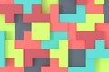 Abstract background of Soma cube. Puzzle pattern. 3D rendering Royalty Free Stock Photo