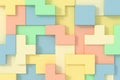 Abstract background of Soma cube. Puzzle pattern. 3D rendering Royalty Free Stock Photo