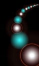 Abstract background with spheres on black