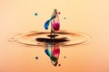 abstract background of splash of color water, collision of colored drops Royalty Free Stock Photo