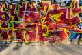 Urban backgrounds. Unique Art style. Colorful backdrop painting. City graffiti.