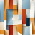 an abstract background with squares and triangles in orange blue and white Royalty Free Stock Photo
