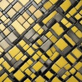 abstract background of squares a yellow and black mosaic tile pattern Royalty Free Stock Photo