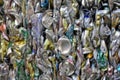 Abstract background of squashed tin cans Royalty Free Stock Photo