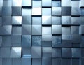 Abstract Background of Stacked Metallic Silver Cubes in Varied Lighting Royalty Free Stock Photo