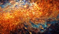 Stained glass window abstracted in vibrant orange and blue tones., generative ai Royalty Free Stock Photo