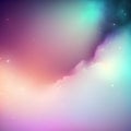 abstract background with stars and nebula in pastel colors.