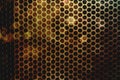 Abstract background of steel mesh in front of speakers
