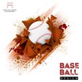 Grungy texture, 3D pyramid shapes and baseball ball