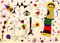 Abstract background, style Miro `French painter