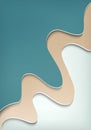 Abstract background of surfase soft waves of blue beige and white