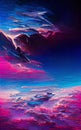 Abstract background of surreal colors and textures. Sky and clouds