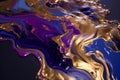 Abstract background, swirl watercolor marble with swirl and flow in colorful purple gold color palette. Generative Ai Royalty Free Stock Photo