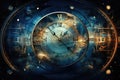 Abstract background with symbols of time and cyclicity Royalty Free Stock Photo