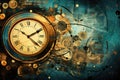 Abstract background with symbols of time and cyclicity Royalty Free Stock Photo