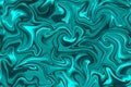 Abstract background of teal liquid paint swirls