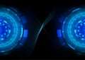 Abstract hi-tech background. Future technology digital curve net network circle shape vector.