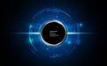 Abstract background technology concept circular dynamic design with steel circle button