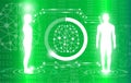 Abstract background technology concept in green light