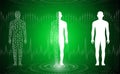 Abstract background technology concept in green light,human body heal