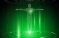 Abstract background technology concept in green light,human body heal
