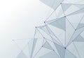 Abstract background technology style white low poly connection with nodes Royalty Free Stock Photo