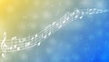 Vector Abstract Music Notes in Blue and Yellow Gradient Background Royalty Free Stock Photo