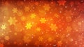 Vector Abstract Winter Holidays Red and Orange Gradient Background with Falling Snowflakes and Blurry Bokeh Royalty Free Stock Photo