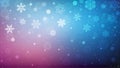 Vector Abstract Winter Holidays Blue and Pink Gradient Background with Blurry Falling Snowflakes and Bokeh Royalty Free Stock Photo