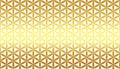 Vector Golden Gradient Background with Seamless Overlapping Circles or Hexagonal Flowers Pattern Royalty Free Stock Photo