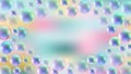 Vector Abstract Colorful Bubbles Frame in Blurry Pastel Colors Background