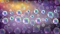 Vector Abstract Shining Colorful Bubbles in Purple and Yellow Gradient Background Royalty Free Stock Photo