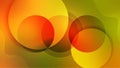 Vector Abstract Red, Orange, Green and Yellow Gradient Background with Simple Wavy Lines and Circles Royalty Free Stock Photo