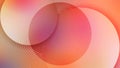 Vector Abstract Orange and Pink Gradient Background with Elliptic Lines and Circles