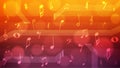 Vector Abstract Blurry Music Notes and Electronic Elements in Red and Orange Gradient Background Royalty Free Stock Photo