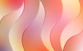Vector Abstract Pastel Pink and Orange Gradient Background with Metallic Curves, Wavy Lines and Layers