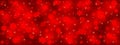 Vector Abstract Falling Snowflakes, Glittering Sparkles and Blurry Bokeh in Red Christmas Background Banner Royalty Free Stock Photo