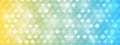 Vector Abstract Squares and Halftone Dots Texture in Pastel Blue and Yellow Gradient Background Banner Royalty Free Stock Photo