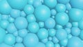 Abstract background texture with blue bubbles. 3d render with minimalist simple objects