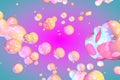 Abstract background or texture of bright glossy and shiny soap interference like bubbles with gradient - soft focus 3D Royalty Free Stock Photo