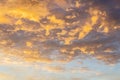 Abstract background with a texture of clouds at sunset. Heavenly Royalty Free Stock Photo