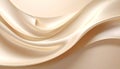 Cream colored silk fabric with smooth flowing curves and soft light reflections creating an abstract background texture Royalty Free Stock Photo