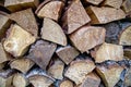 Abstract background (texture) of dry firewood in a pile. Royalty Free Stock Photo