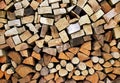 Abstract background (texture) of dry firewood in a pile. Royalty Free Stock Photo