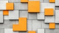 Abstract background texture dynamic orange and white cubes 3 d render geometric shapes modern design wallpaper wall decor creative Royalty Free Stock Photo