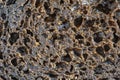 Abstract background or texture homemade black bread, close up
