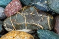 Abstract background texture of multicolored beautiful stones.