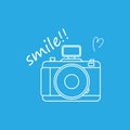 Abstract background for thin line icons white camera,smile,heart,vector illustrations Royalty Free Stock Photo