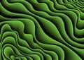 Abstract background of three-dimensional gradient green lines